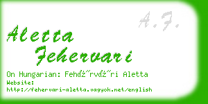 aletta fehervari business card